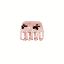 Fermaglio a pinza con motivo floreale effetto marmo rosa cipria Fermaglio a pinza con motivo floreale effetto marmo rosa cipria