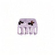Fermaglio a pinza con motivo floreale effetto marmo color lavanda tenue