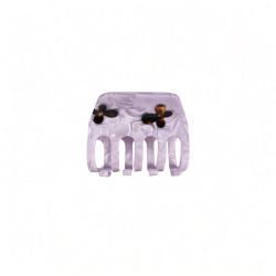 Fermaglio a pinza con motivo floreale effetto marmo color lavanda tenue