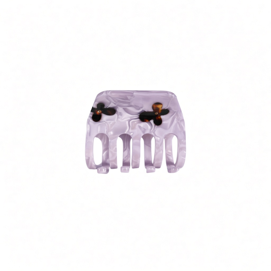 Fermaglio a pinza con motivo floreale effetto marmo color lavanda tenue