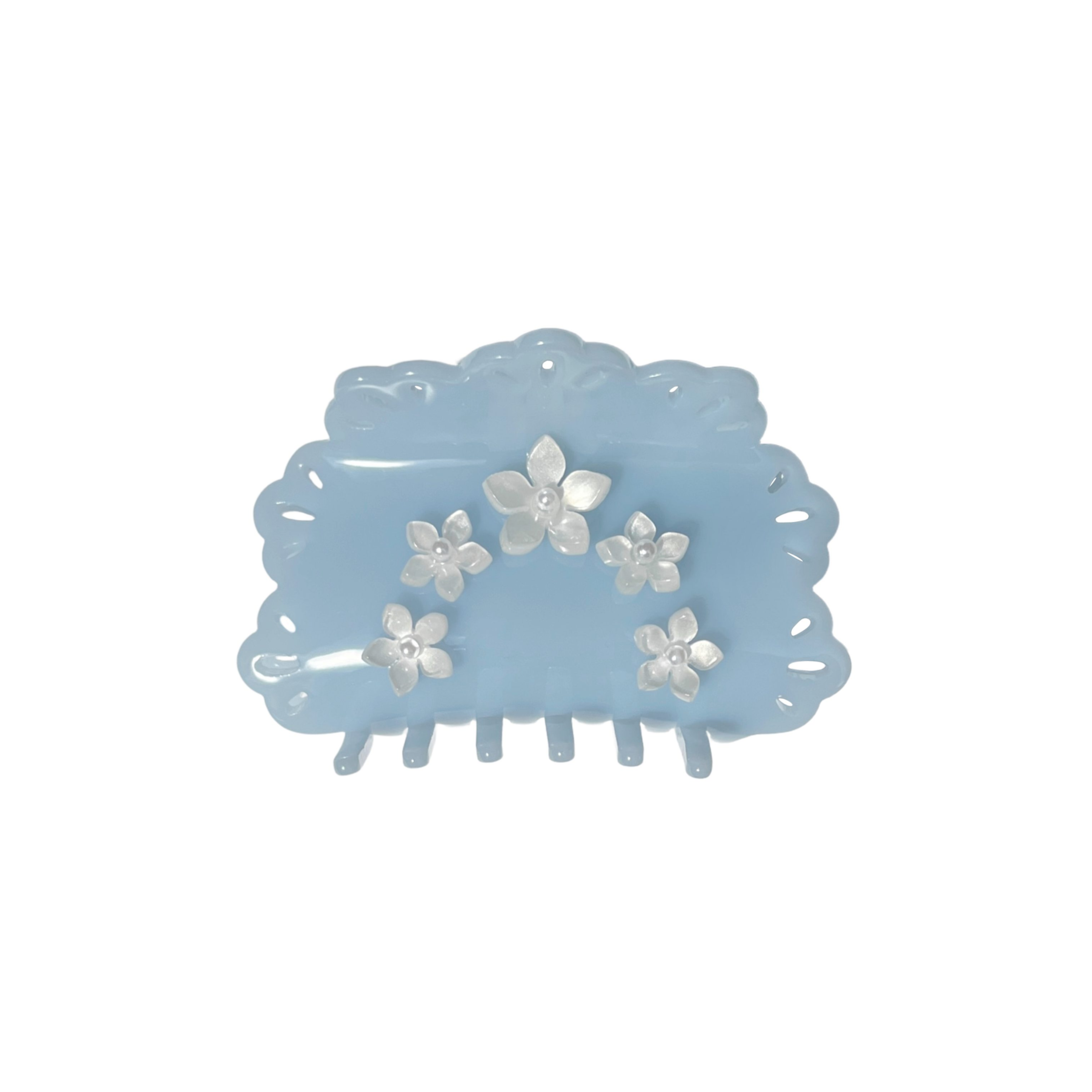 Clip con intagli in pizzo blu